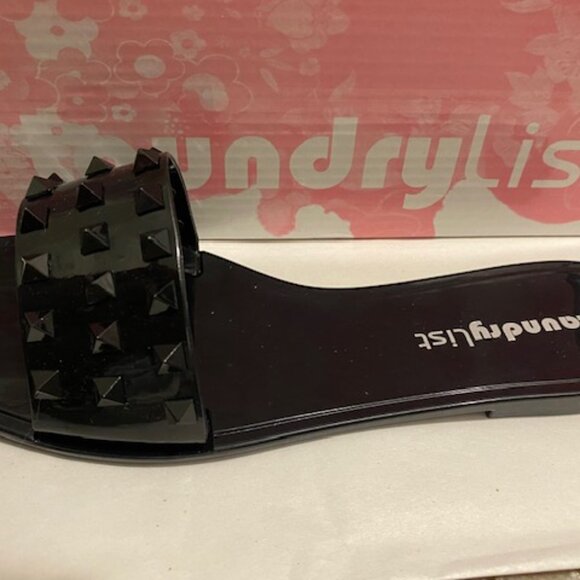 WOMEN BLACK PVC VINYL SANDALS Size: 8.0 - Picture 2 of 9